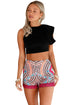 Sexy Fuchsia Tribal Print Party High Waist Shorts